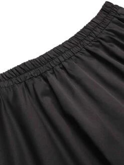 Black 1950s Solid Elastic Waist Pleated Skirt -Retro Pulse Shop SCHL002413 4 compressed