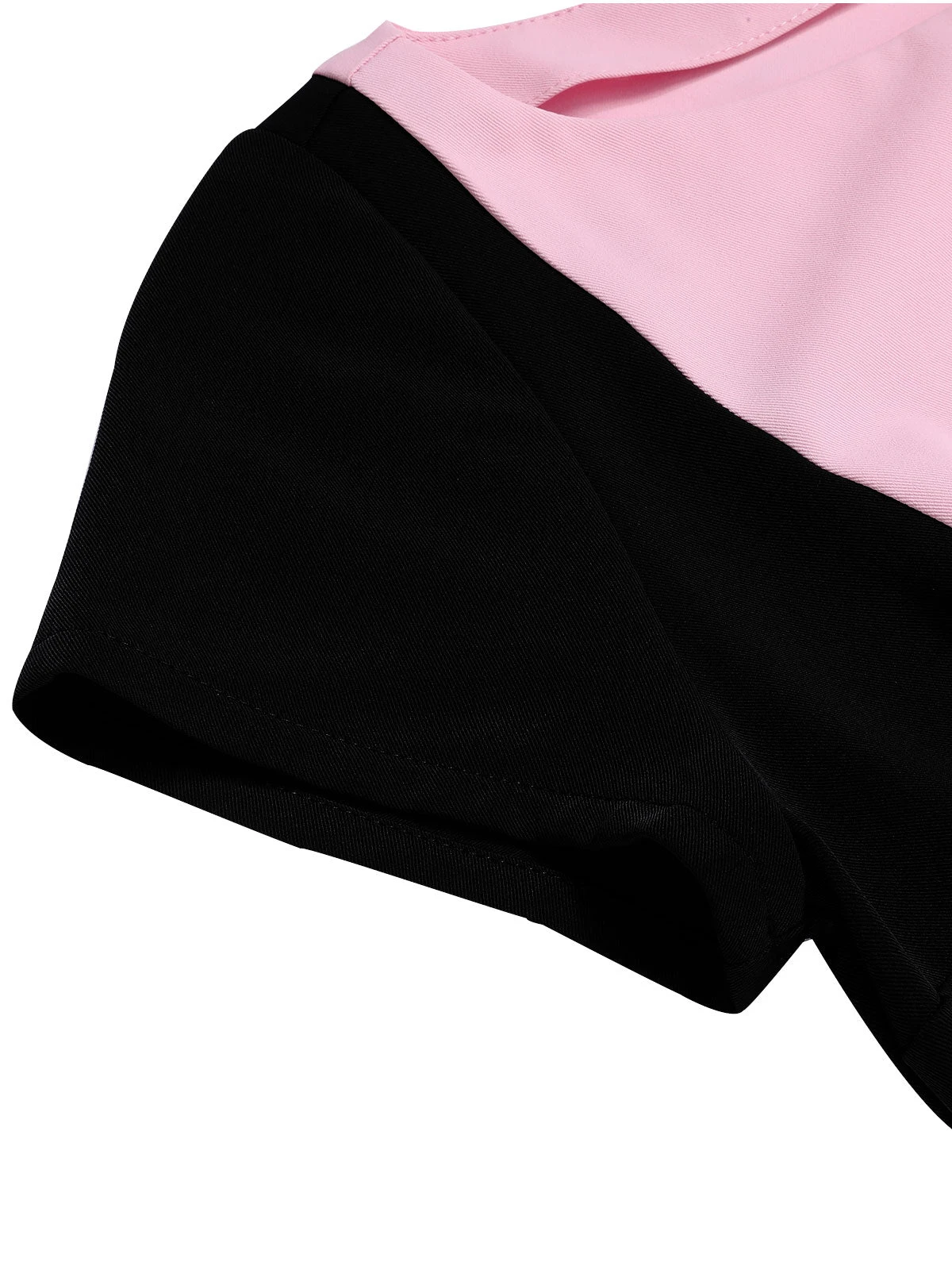 Black & Pink 1960s Boat Neck Contrast Belted Dress 7 Black & Pink 1960s Boat Neck Contrast Belted Dress - Image 5