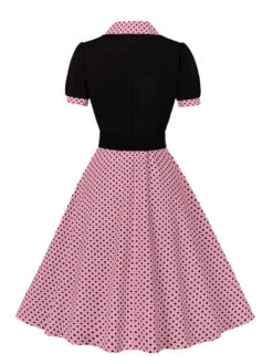 [Plus Size] 1950s Color Block Polka Dots Lapel Dress -Retro Pulse Shop SCHL002503 P 2 54e9446b 916f 4556 a904 26f3e88bab45