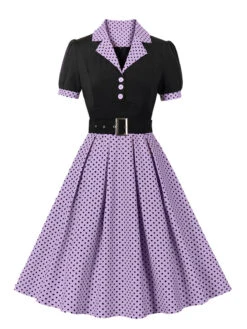 [Plus Size] 1950s Color Block Polka Dots Lapel Dress -Retro Pulse Shop SCHL002503 PU 1 6f801373 c7cb 47bf 90be 86a89e433b86