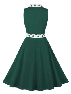 1950s Lapel Polka Dots Sleeveless Belted Dress 15 1950s Lapel Polka Dots Sleeveless Belted Dress -Retro Pulse Shop SCHL002514 G 2 compressed