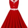 1950s Lapel Polka Dots Sleeveless Belted Dress -Retro Pulse Shop SCHL002514 R 1 compressed