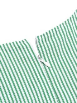 Mint Green 1950s Striped V-Neck Dress -Retro Pulse Shop SCHL002517 5