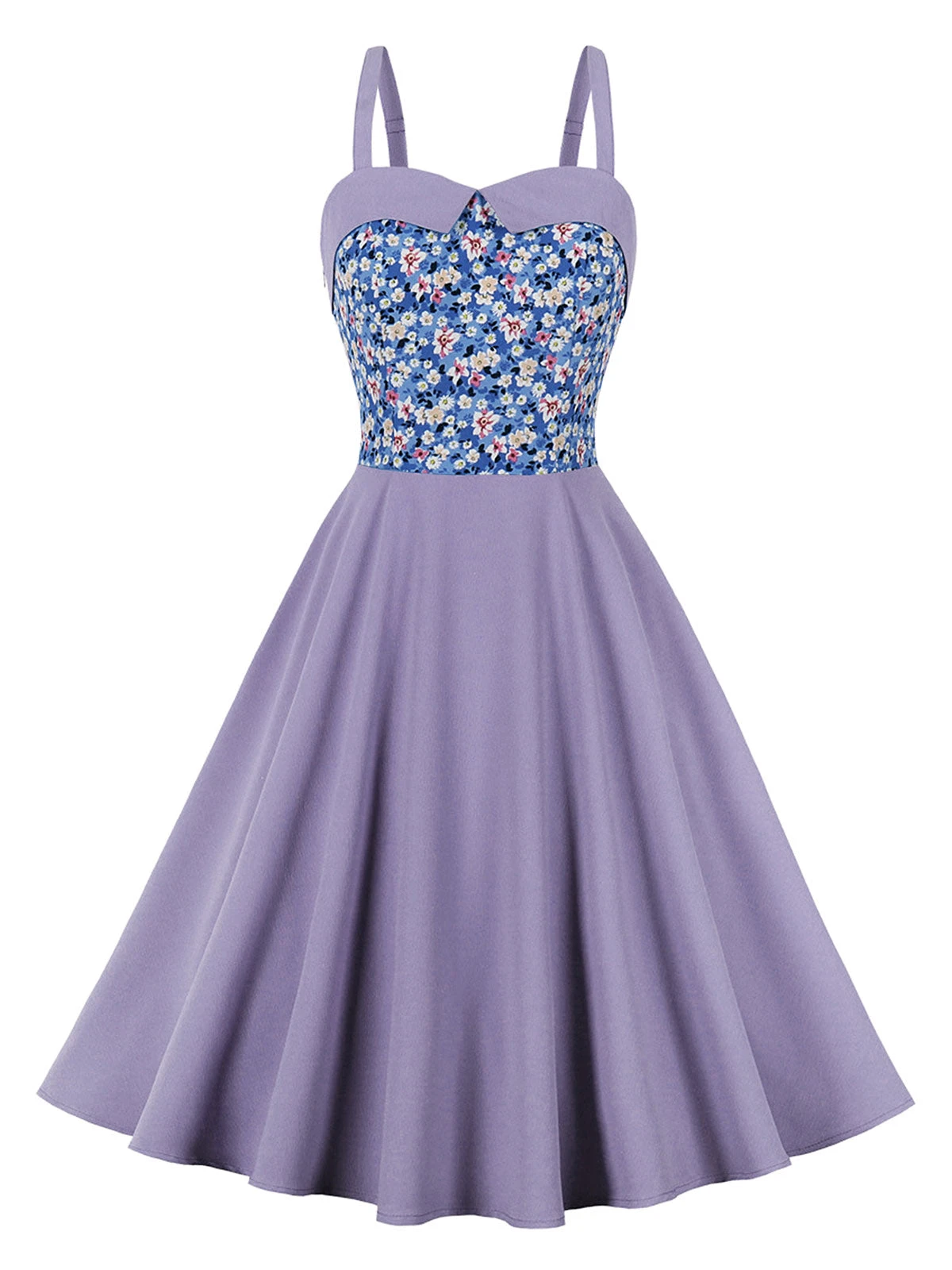 1950s Floral Patchwork Strap Swing Dress 19 1950s Floral Patchwork Strap Swing Dress - Image 17