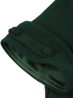 [Plus Size] Dark Green 1950s V-Neck Solid Swing Dress -Retro Pulse Shop SCHL002586 4