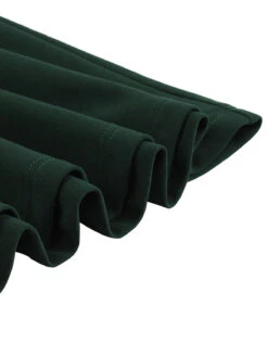 [Plus Size] Dark Green 1950s V-Neck Solid Swing Dress -Retro Pulse Shop SCHL002586 5