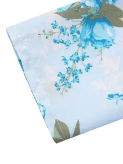 Sky Blue 1960s Floral Belted Pencil Dress -Retro Pulse Shop SCHL002633 4 compressed