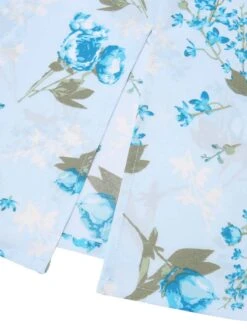 Sky Blue 1960s Floral Belted Pencil Dress -Retro Pulse Shop SCHL002633 6 compressed