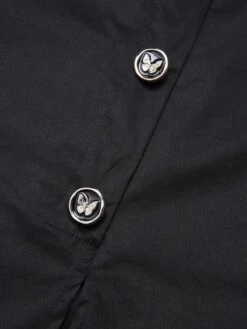 Black 1960s Lace Trim Neckline Pencil Dress -Retro Pulse Shop SCHL002644 5