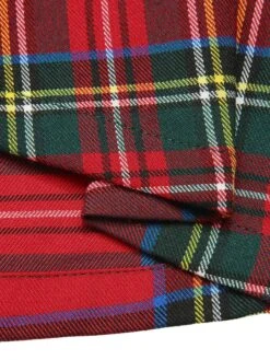 Green&Red 1950s Square Neck Plaids Long Sleeve Dress -Retro Pulse Shop SCHL002648 6 compressed