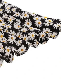 [Plus Size] Black 1950s Spaghetti Strap Daisy Dress -Retro Pulse Shop SCHL002659 4 compressed