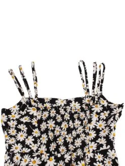 [Plus Size] Black 1950s Spaghetti Strap Daisy Dress -Retro Pulse Shop SCHL002659 6 compressed