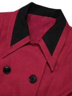 Red 1950s Lapel Double Breasted Coat -Retro Pulse Shop SCHL002705 4 1 compressed