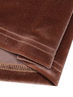 Dark Brown 1960s Puff Sleeve Velvet Belted Dress -Retro Pulse Shop SCHL002711 6 compressed