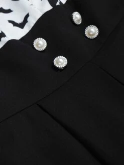 Black 1930s Halloween Bat Patchwork Jumpsuit -Retro Pulse Shop SCHL002771 4 compressed