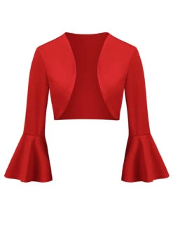 1950s Solid Christmas Trumpet Sleeved Jacket -Retro Pulse Shop SCHL002778 R 1