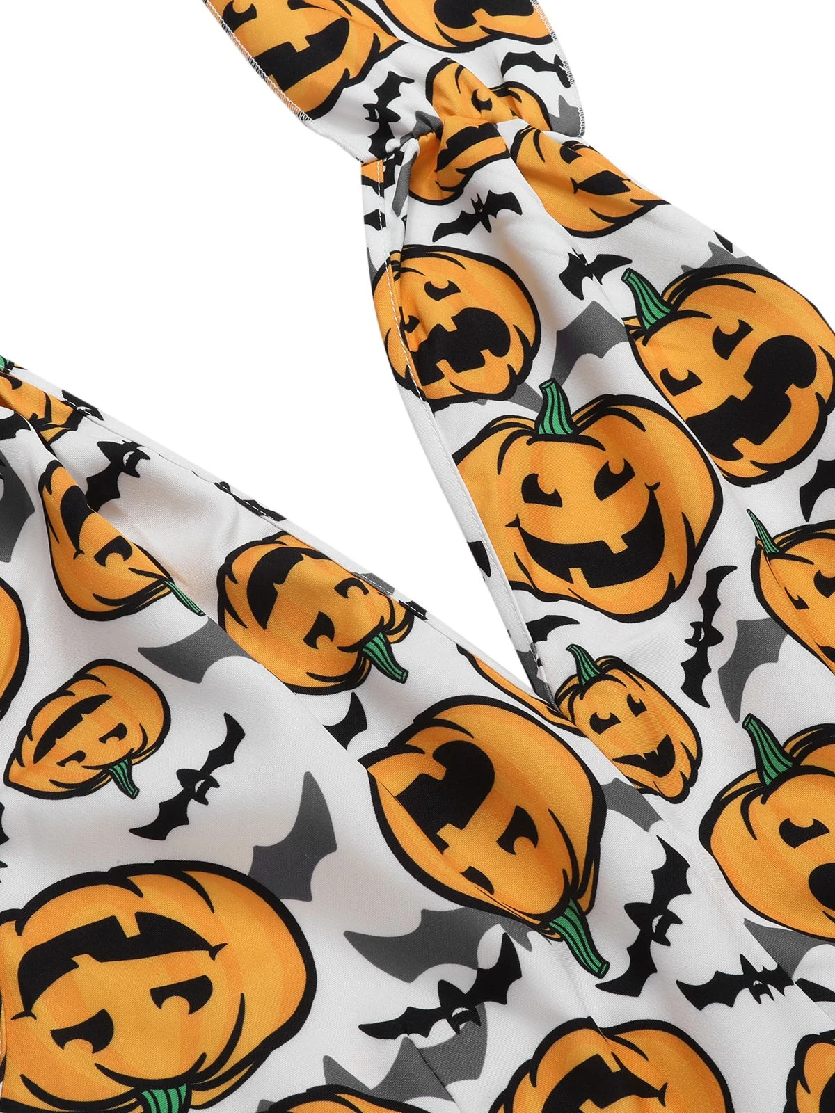 Black 1950s Halloween Pumpkin Halter Romper 7 Black 1950s Halloween Pumpkin Halter Romper - Image 5