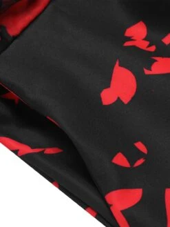 Red 1930s Halloween V-Neck Bat Jumpsuit -Retro Pulse Shop SCHL002784 4 compressed