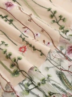 1950s Floral Embroidered Mesh Skirt -Retro Pulse Shop SCHL002801 BE4