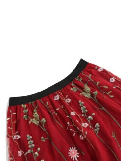 1950s Floral Embroidered Mesh Skirt -Retro Pulse Shop SCHL002801 DER 3