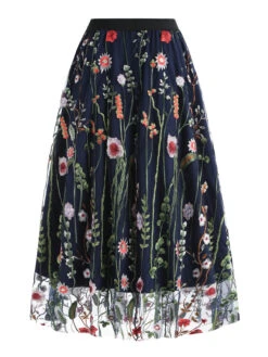 1950s Floral Embroidered Mesh Skirt -Retro Pulse Shop SCHL002801 RBL 2