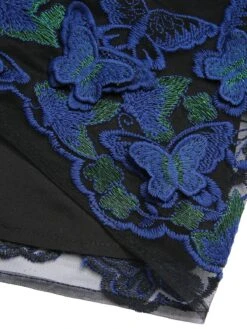 Black 1950s V-Neck 3D Butterfly Mesh Dress -Retro Pulse Shop SCHL002880 6