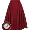 Red 1940s Buttoned Solid Skirt -Retro Pulse Shop SCHL002968 01 compressed 3eae3e9a 8575 4440 b121 277a1a5aa458