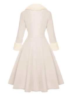 Red & White 1950s Christmas Lapel Dress -Retro Pulse Shop SCHL003023 W 2