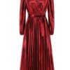 1940s Solid Glossy V-Neck Shift Dress -Retro Pulse Shop SCHL003026 TR 1