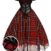 Red 1950s Christmas Plaid Girdle Dress -Retro Pulse Shop SCHL003037 01 compressed