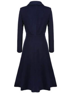 1930s Solid Lapel Long Sleeve Coat 11 1930s Solid Lapel Long Sleeve Coat -Retro Pulse Shop SCHL003092 BL 2