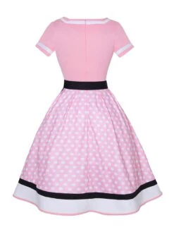 Multicolor 1950s Polka Dots Patchwork Belted Dress -Retro Pulse Shop SCHL003093 P 2
