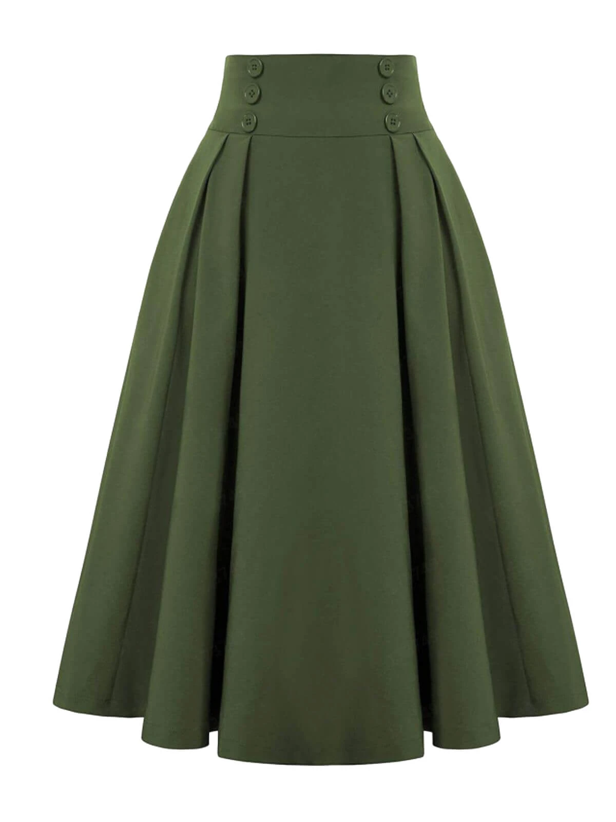 1940s Solid High-Waist Pleated Skirt 7 1940s Solid High-Waist Pleated Skirt - Image 5