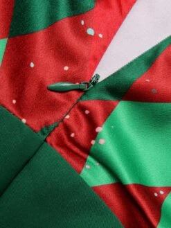 Green 1930s Christmas Plaid Lace Patchwork Jumpsuit -Retro Pulse Shop SCHL003112 4 compressed