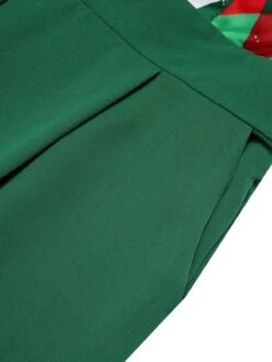 Green 1930s Christmas Plaid Lace Patchwork Jumpsuit -Retro Pulse Shop SCHL003112 5 compressed