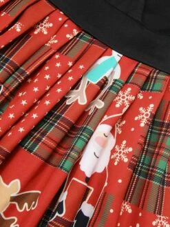 Red 1950s Christmas Plaid Santa Claus Dress -Retro Pulse Shop SCHL003113 4 compressed