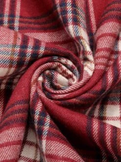 Red 1950s Roll Up Scottish Plaid Dress -Retro Pulse Shop SCHL003134 6