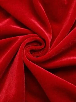 Red 1960s V-Neck Velvet Pleated Wrap Dress 14 Red 1960s V-Neck Velvet Pleated Wrap Dress -Retro Pulse Shop SCHL003144 TR 01 6