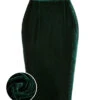 Green 1960s Solid Velvet Pencil Skirt -Retro Pulse Shop SCHL003190 01