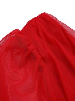 Red 1950s Sheer Sleeve Mesh Dress 14 Red 1950s Sheer Sleeve Mesh Dress -Retro Pulse Shop SCHL003209 5