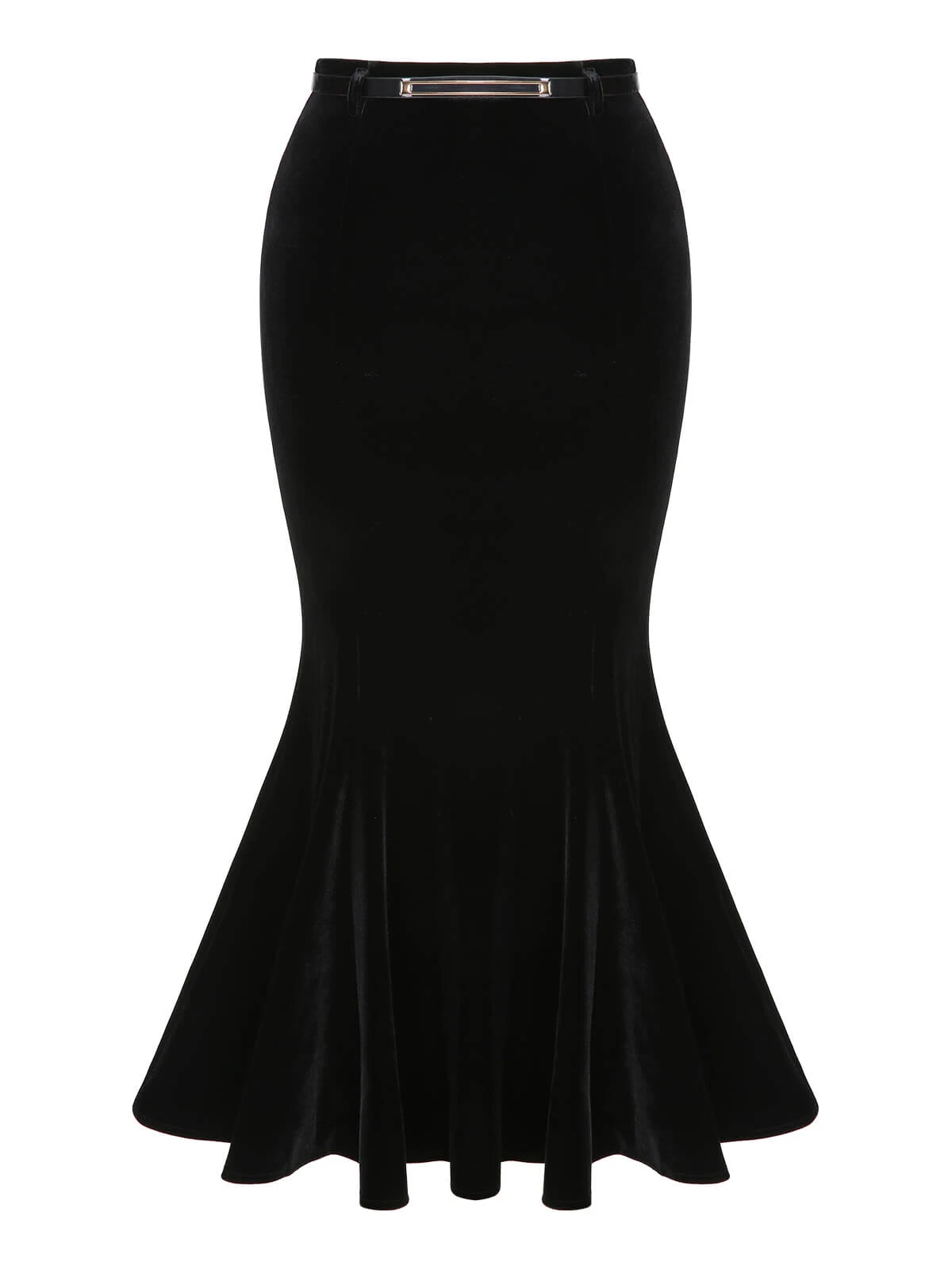 1930s Solid Velvet Mermaid Skirt 4 1930s Solid Velvet Mermaid Skirt - Image 2