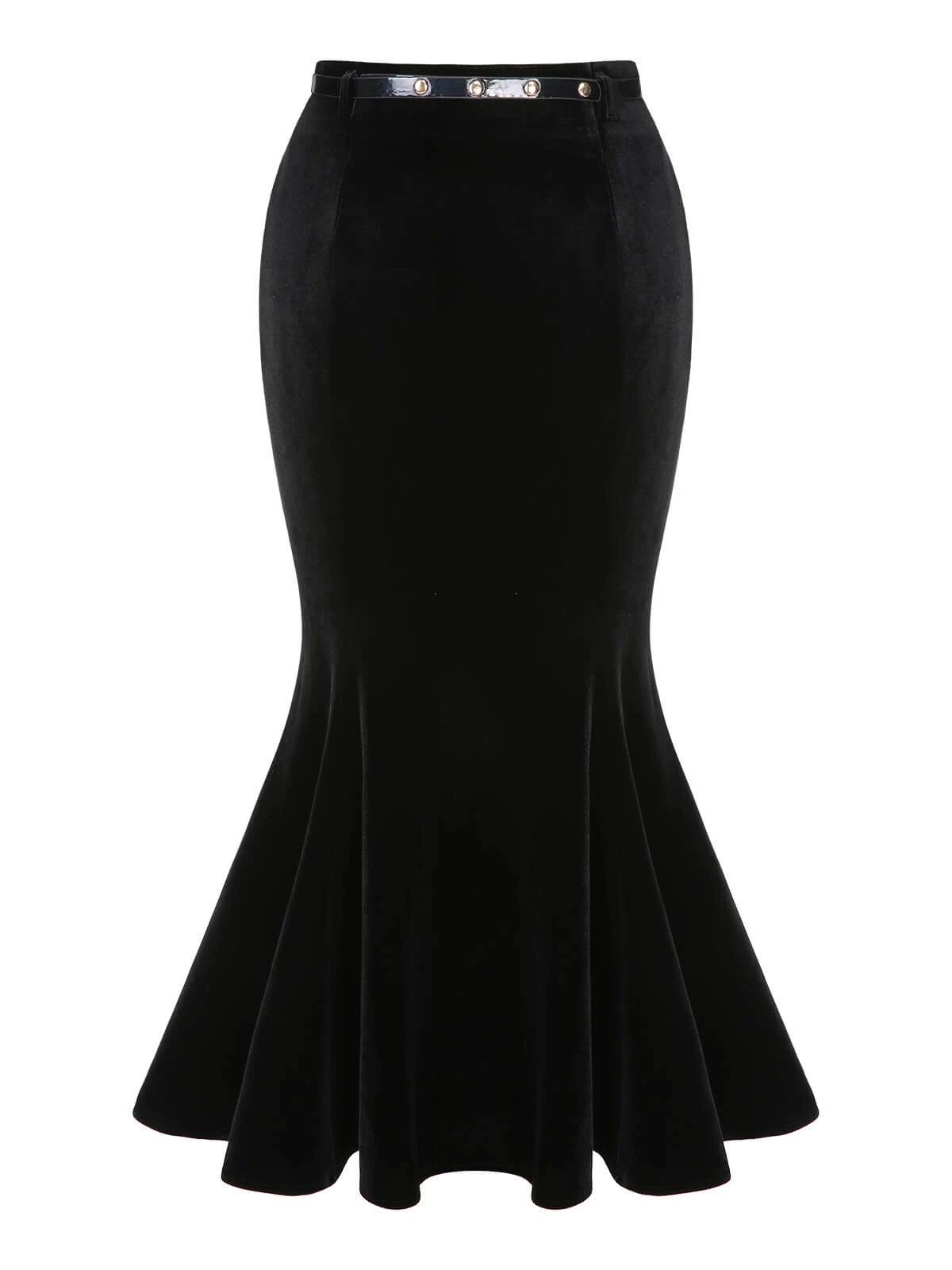 1930s Solid Velvet Mermaid Skirt 5 1930s Solid Velvet Mermaid Skirt - Image 3