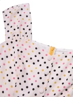 Yellow 1950s Polka Dots Button Dress -Retro Pulse Shop SCHL003276 4 compressed