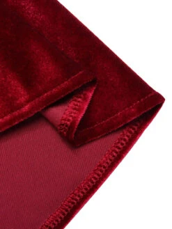 Wine Red 1930s Strap Velvet Mermaid Dress -Retro Pulse Shop SCHL003281 WR 5