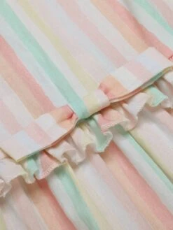 Multicolor 1950s Spaghetti Strap Striped Dress -Retro Pulse Shop SCHL003290 5