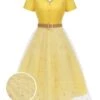 Yellow 1950s V-Neck Daisy Mesh Dress -Retro Pulse Shop SCHL003291 01 compressed