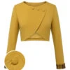 Yellow 1950s Solid Button Short Coat -Retro Pulse Shop SCHL003332 01