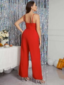 [Plus Size] Red 1930s Spaghetti Strap Solid Jumpsuit -Retro Pulse Shop SCHL003380 R 3 compressed