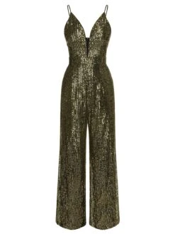 1930s Sequined Shiny Slip Vintage Jumpsuit -Retro Pulse Shop SCHL003382 1