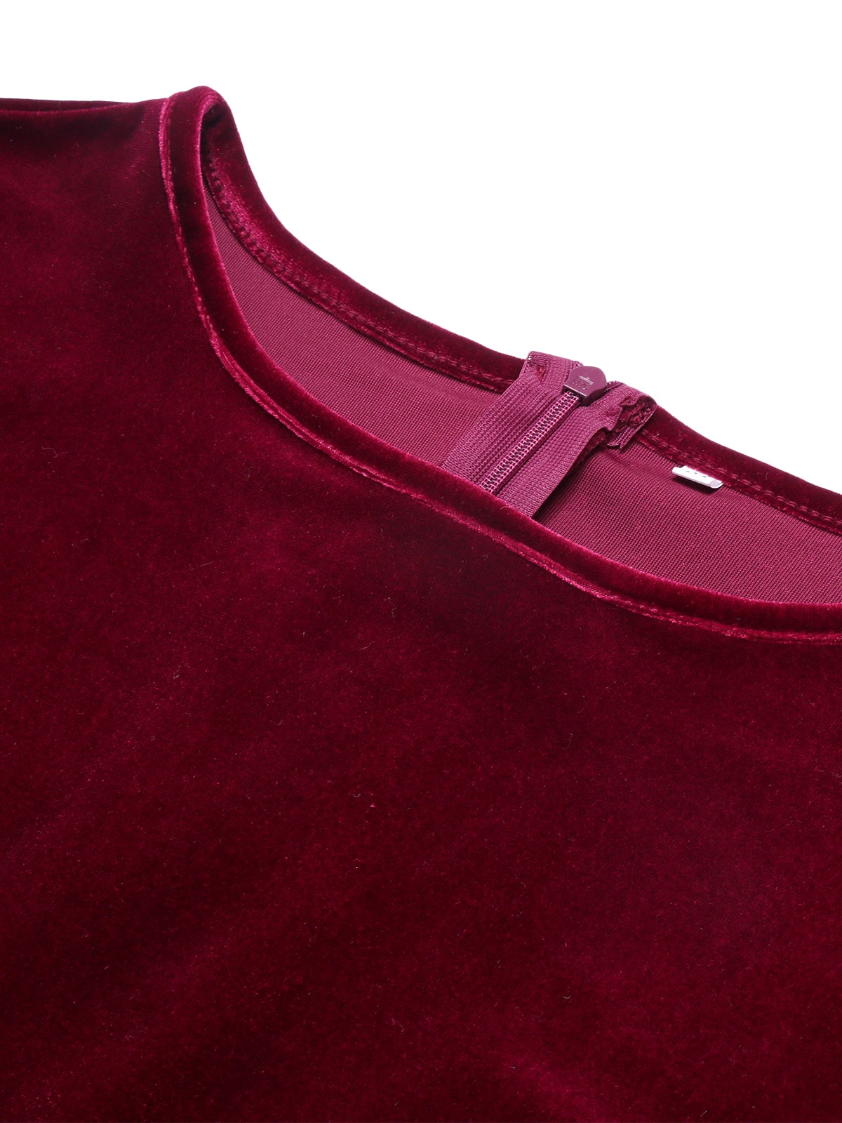 1940s Solid Velvet Belt Long Dress 7 1940s Solid Velvet Belt Long Dress - Image 5